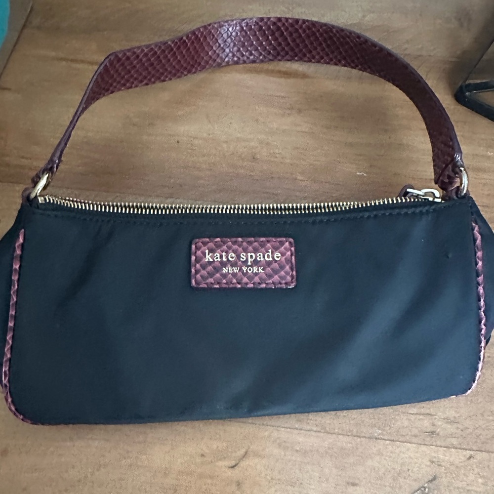 Kate Spade Black and Burgundy Shoulder Bag
